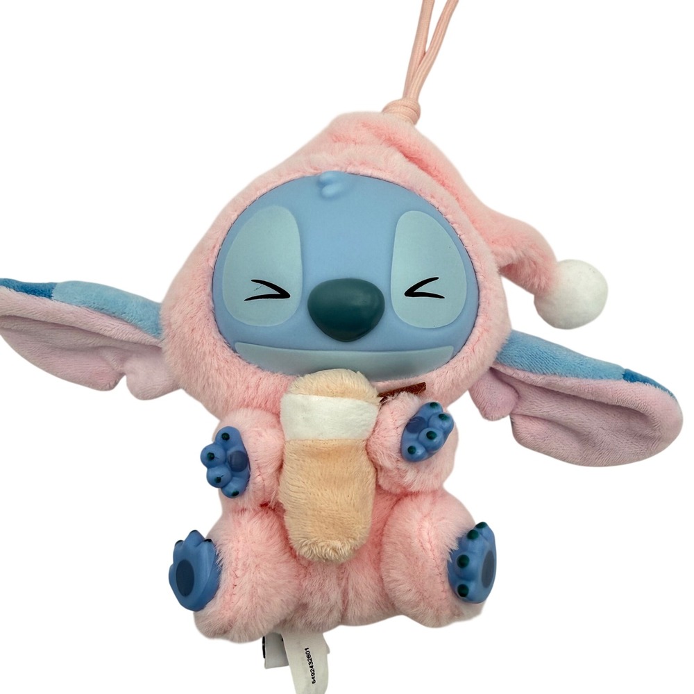 STITCH MINISO DISNEY Plush Keychain Eat Something Donut Bag Charm 5.5 inch